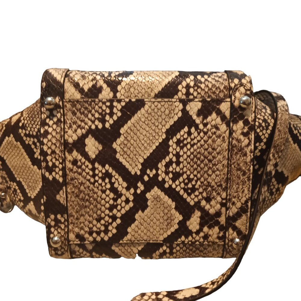 Rebecca Minkoff Crossbody Handbag Purse Black and white Snakeskin Satchel EUC - Picture 3 of 5